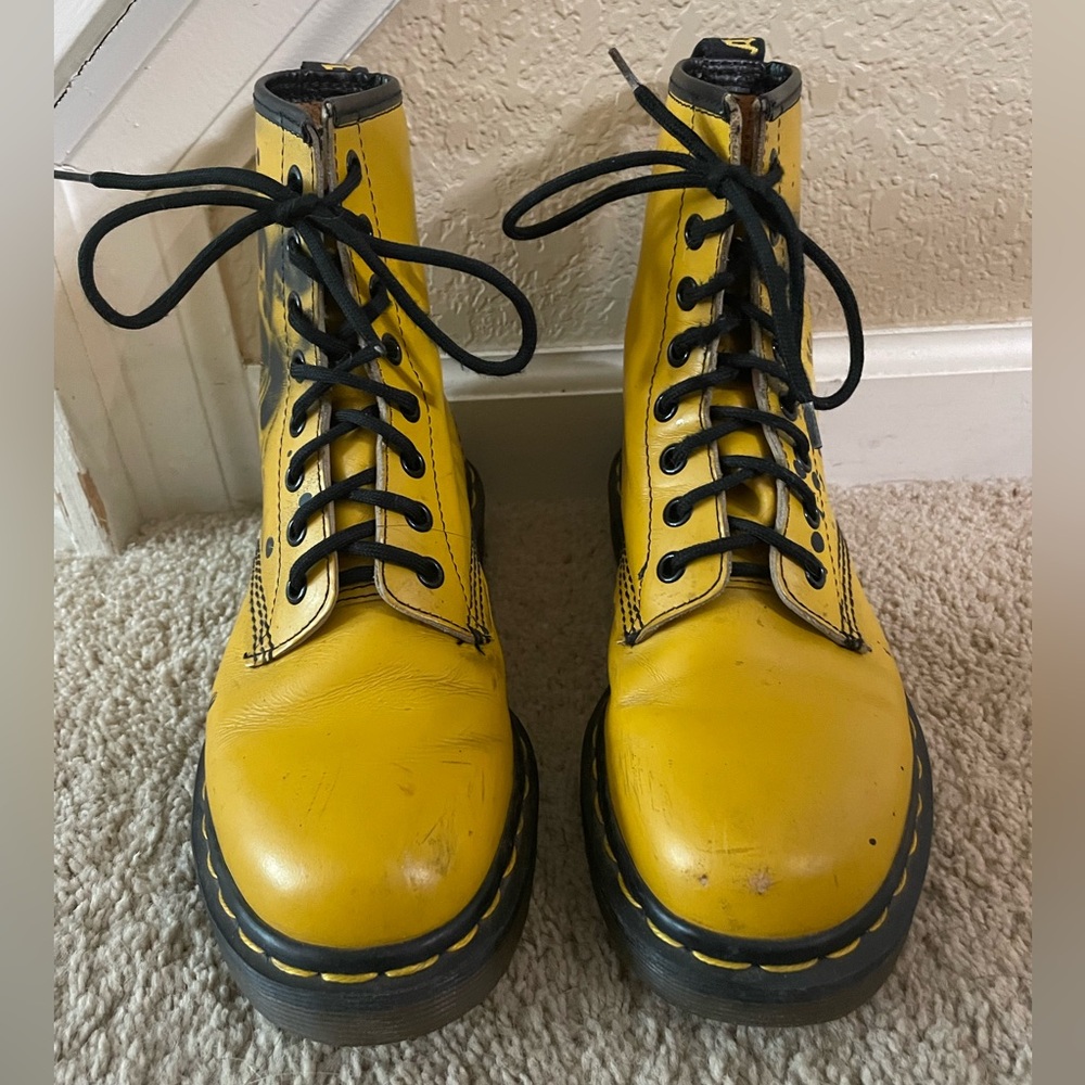 Dr. Martens the Original Airwair custom painted leather boots made in England